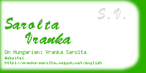 sarolta vranka business card